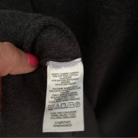 Loft Outlet  L Dark Gray Boatneck  Long Sleeve Longer Length Sweater - Picture 6 of 10